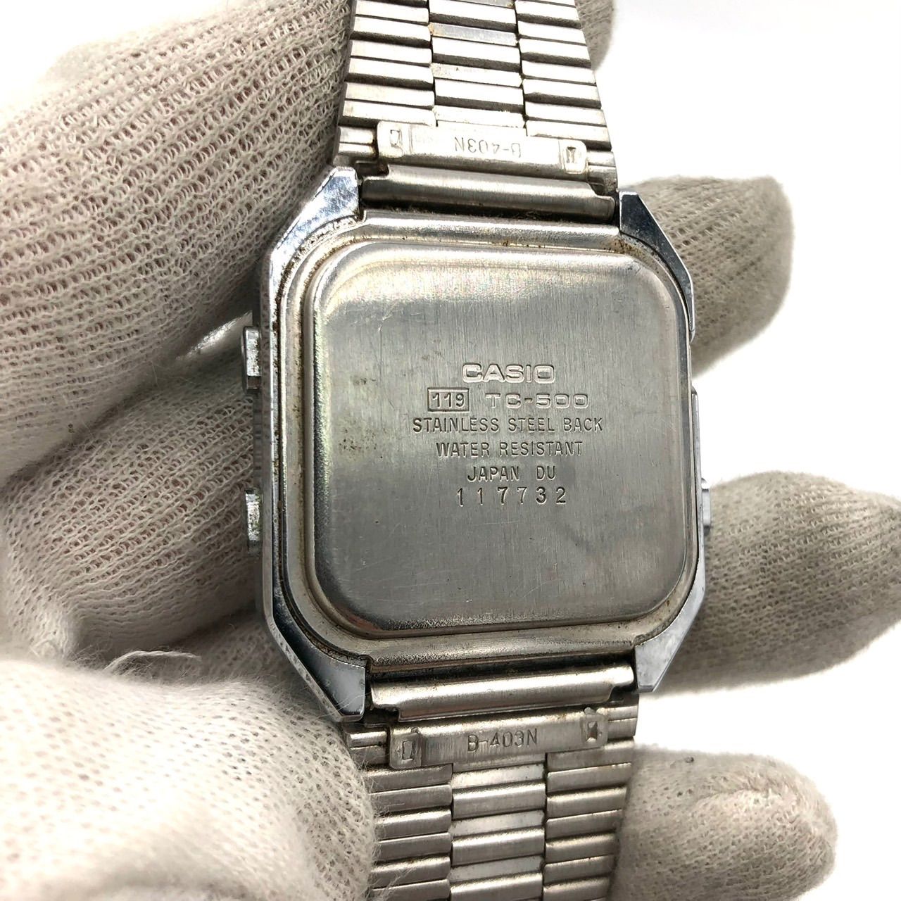 希少 カシオ TC-500 タッチセンサー 計算機 デジタル 腕時計 シルバー