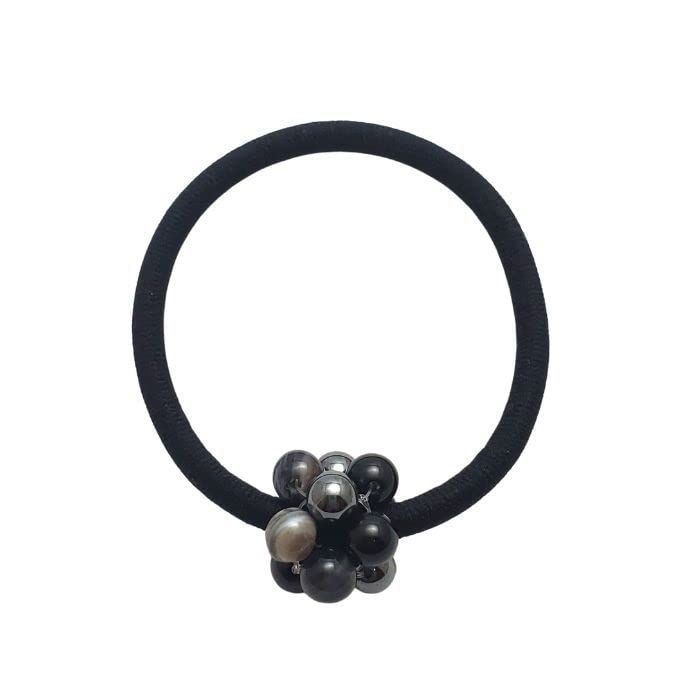 ヘアゴム 天眼石 オニキス ヘマタイト ヘアアクセサリー