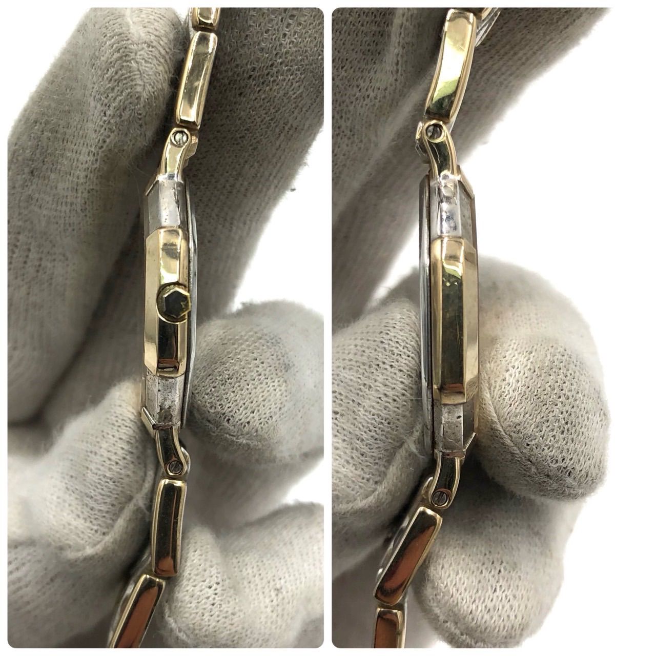 イヴサンローラン 腕時計 レディース オクタゴン コンビ YSLロゴ