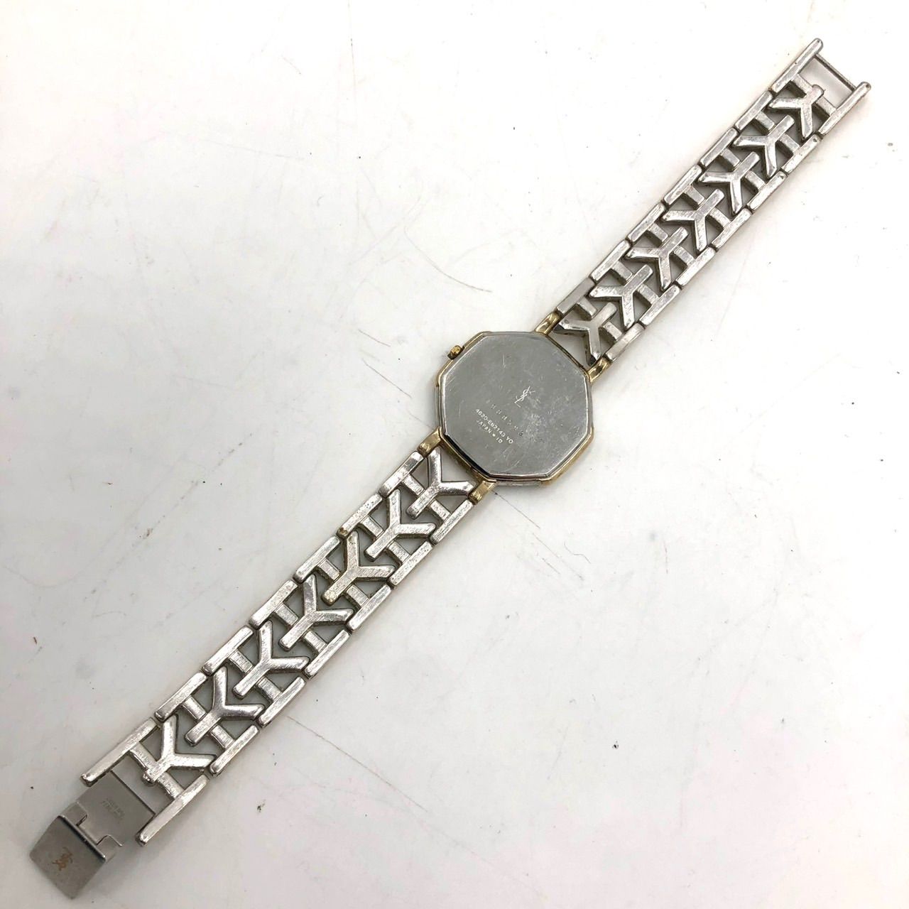 イヴサンローラン 腕時計 レディース オクタゴン コンビ YSLロゴ