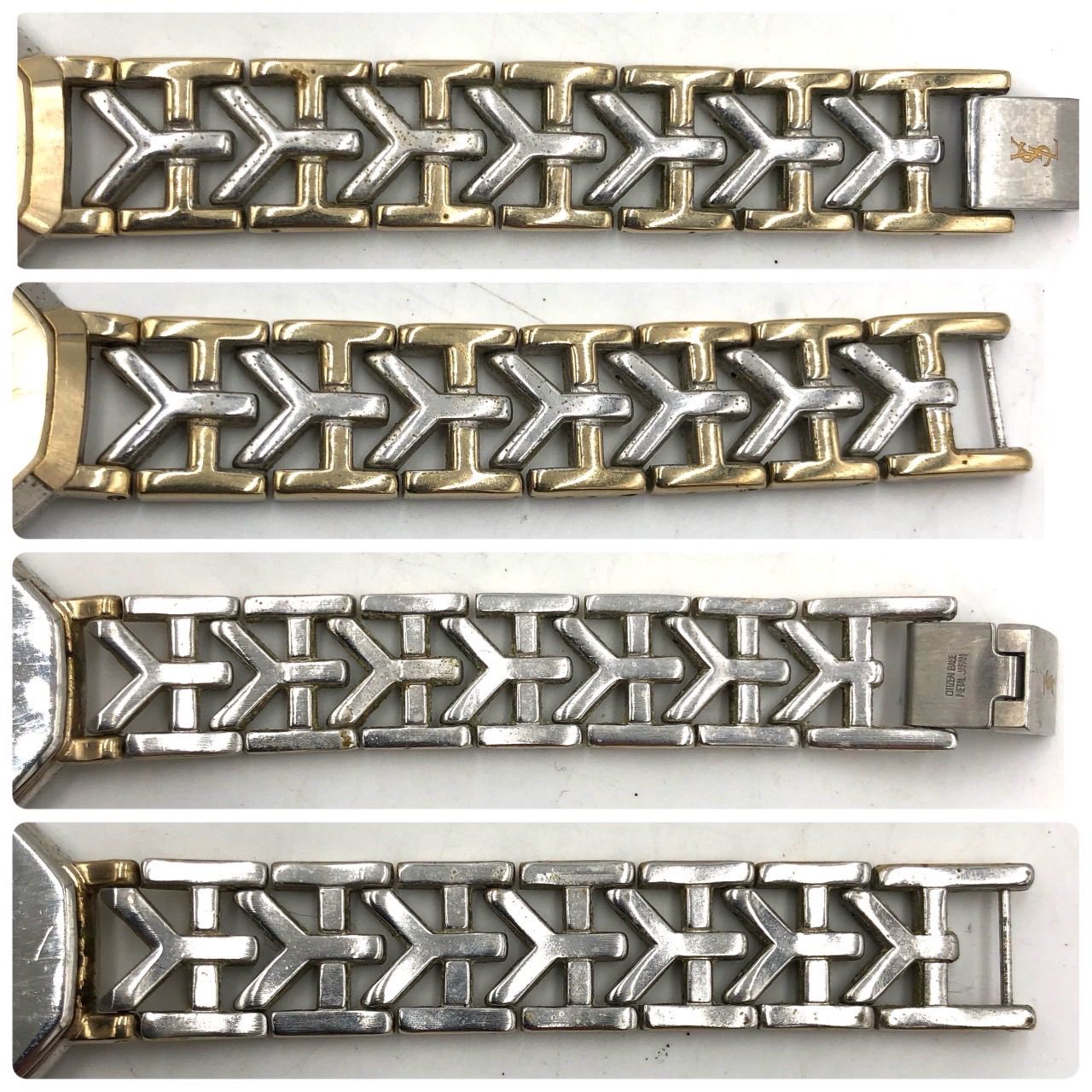 イヴサンローラン 腕時計 レディース オクタゴン コンビ YSLロゴ