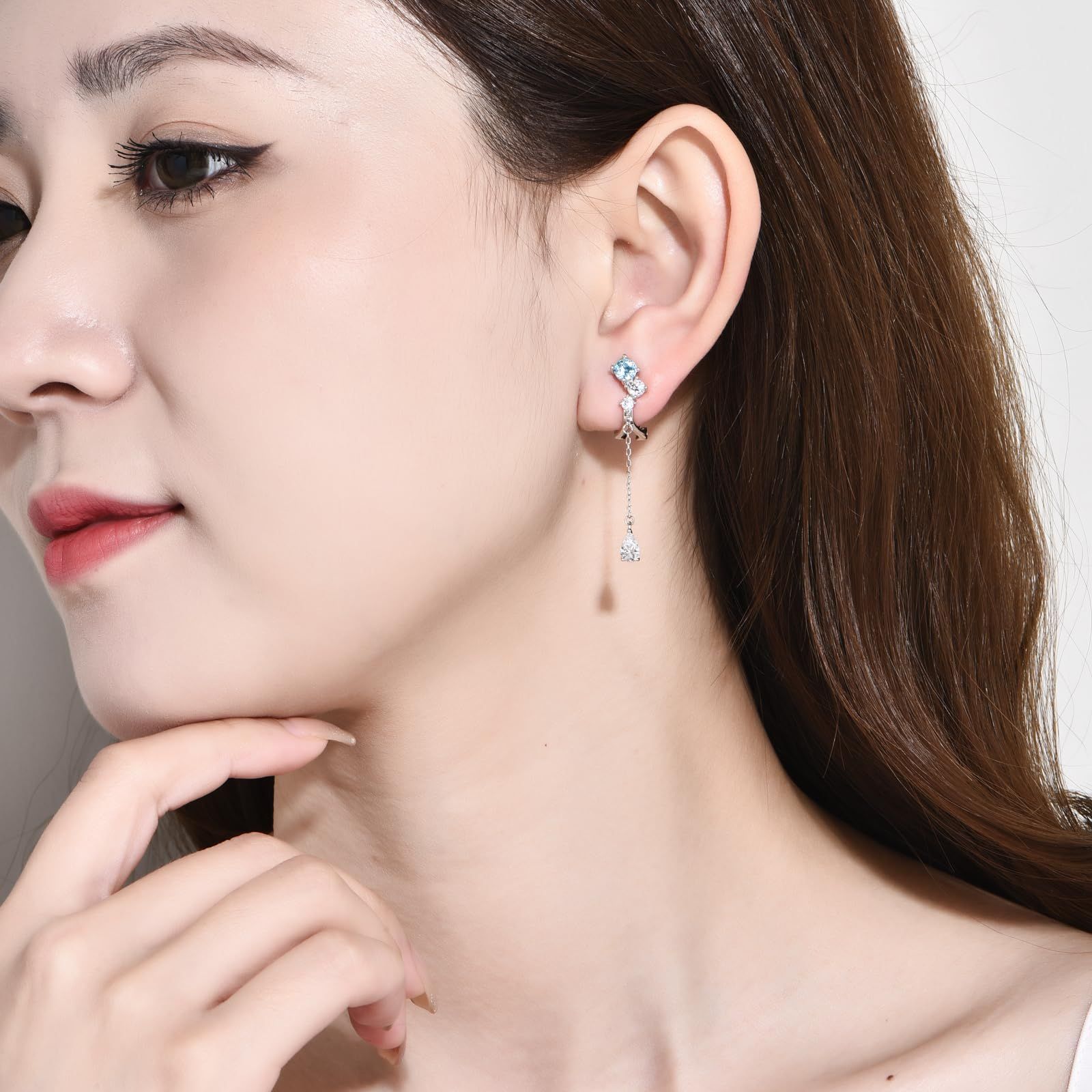 FH.bird アクアマリン イヤリング レディース 人気 3月誕生石 4.5mm