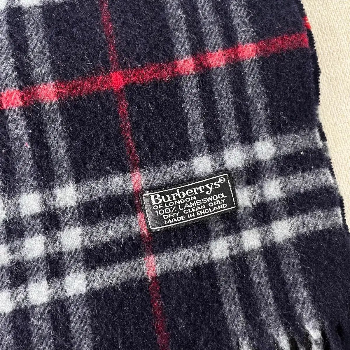 BURBERRY バーバリー ノヴァチェック ラムウール マフラー ネイビー