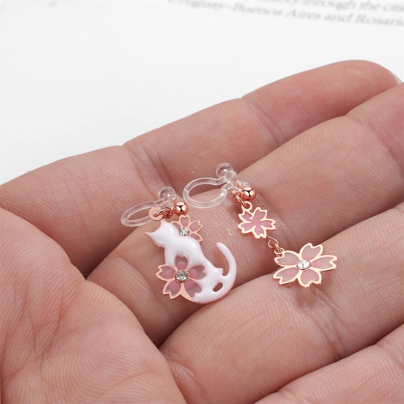 OIDEA ノーンホール イヤリング フェークピアス 穴なし 左右非対称