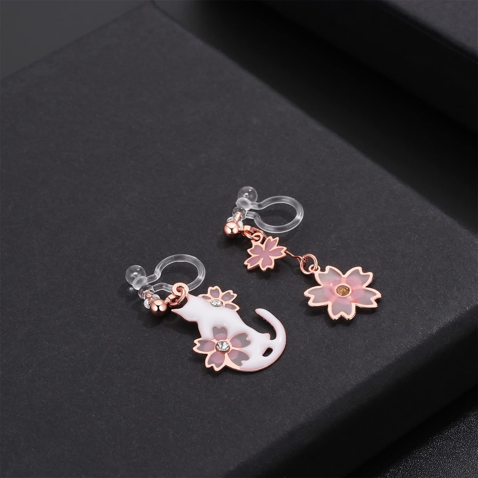 OIDEA ノーンホール イヤリング フェークピアス 穴なし 左右非対称