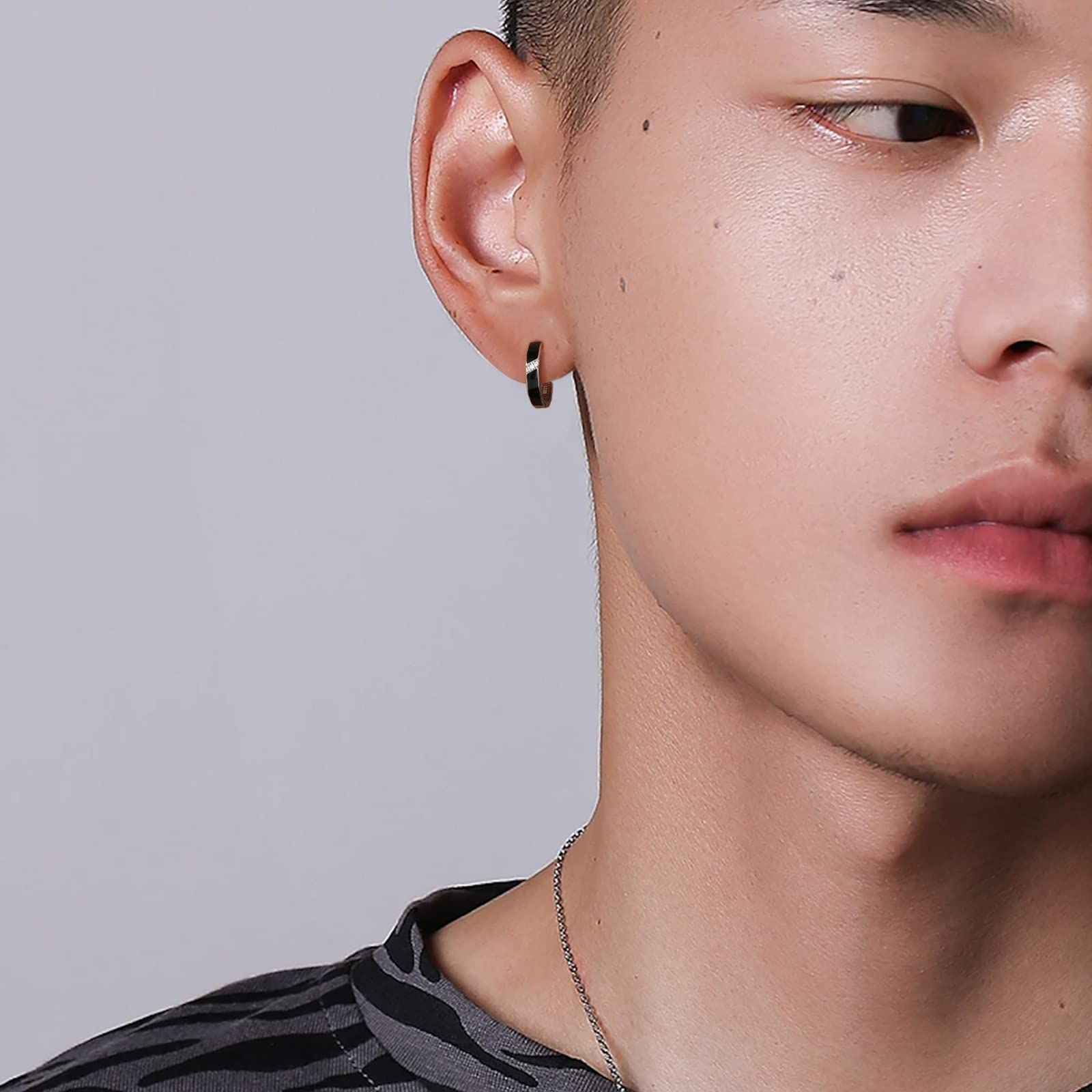 KRKC&CO フープピアス メンズ シルバー925 両耳15mm 18G ジルコニア