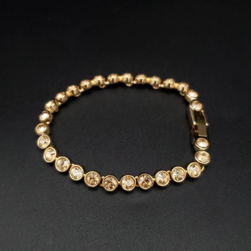 美品 SWAROVSKI スワロフスキー ブレスレット クリスタル ゴールド 
