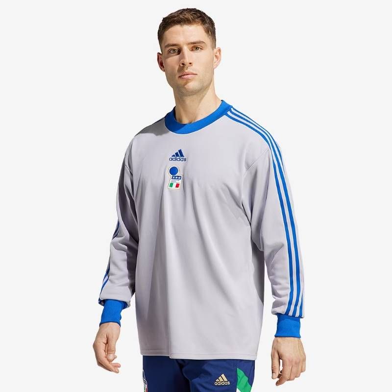 【送料無料・匿名配送】adidas アディダス イタリア代表 2023 GK アイコン シャツ グレー 並行輸入 新品 正規品 長袖 レトロ