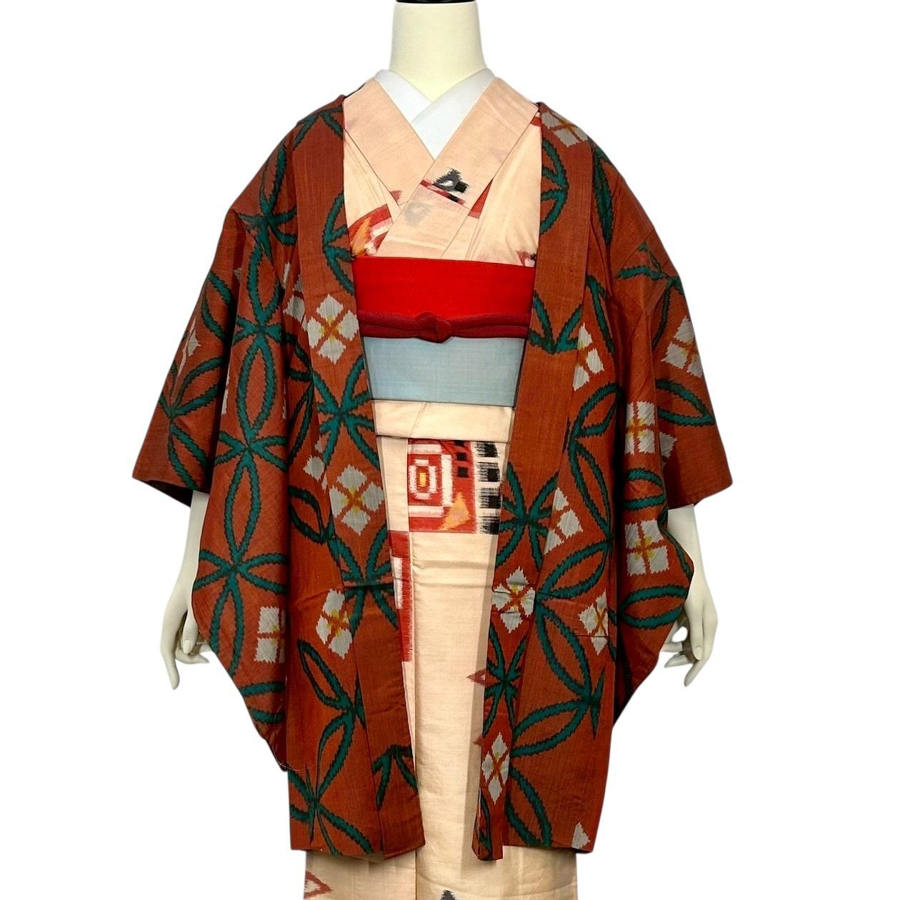 長羽織 アンティーク羽織 銘仙 正絹 - メルカリ