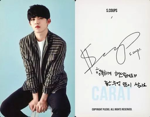 SEVENTEEN S.COUPS 直筆サイン入り個人生写真 セブチ seventeen エスクプス 直筆サイン入りファイル おまけ付き