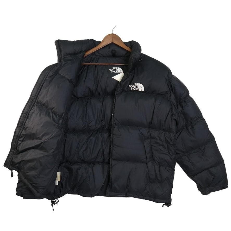 【極美品&刺繍ロゴ】US規格　ノースフェイス　ヌプシダウン　黒　メンズXXL The Northface ダウンジャケット ブラックus規格 ヌプシ US ノース