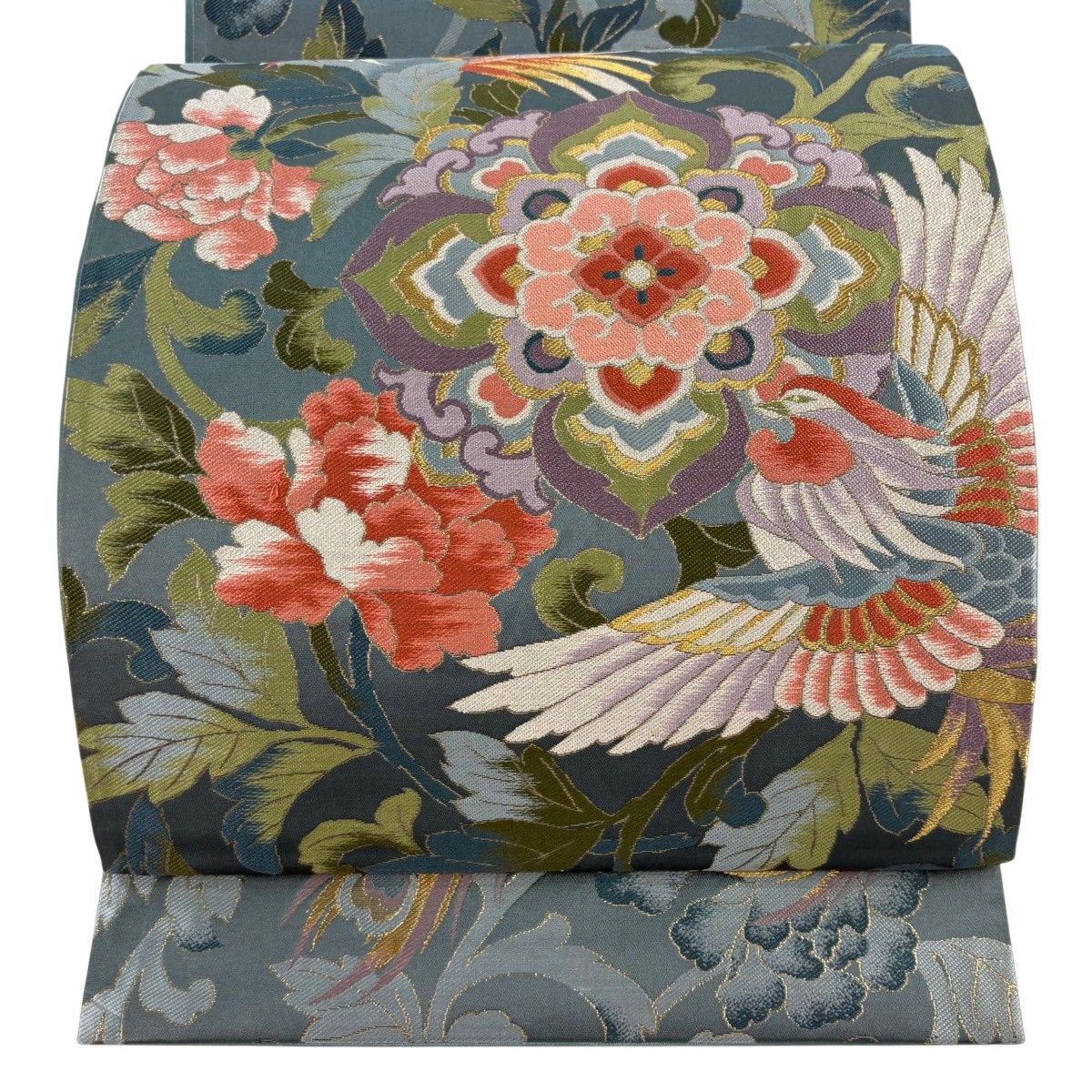 袋帯 名品 鳳凰 華文 金糸 箔 青緑 六通 正絹 【中古】 - メルカリ