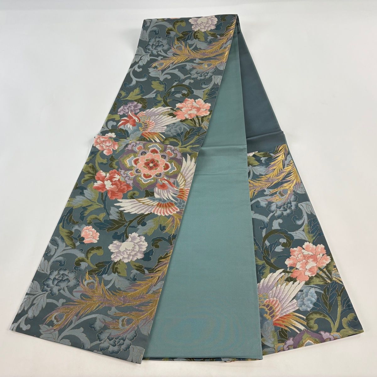 袋帯 名品 鳳凰 華文 金糸 箔 青緑 六通 正絹 【中古】 - メルカリ