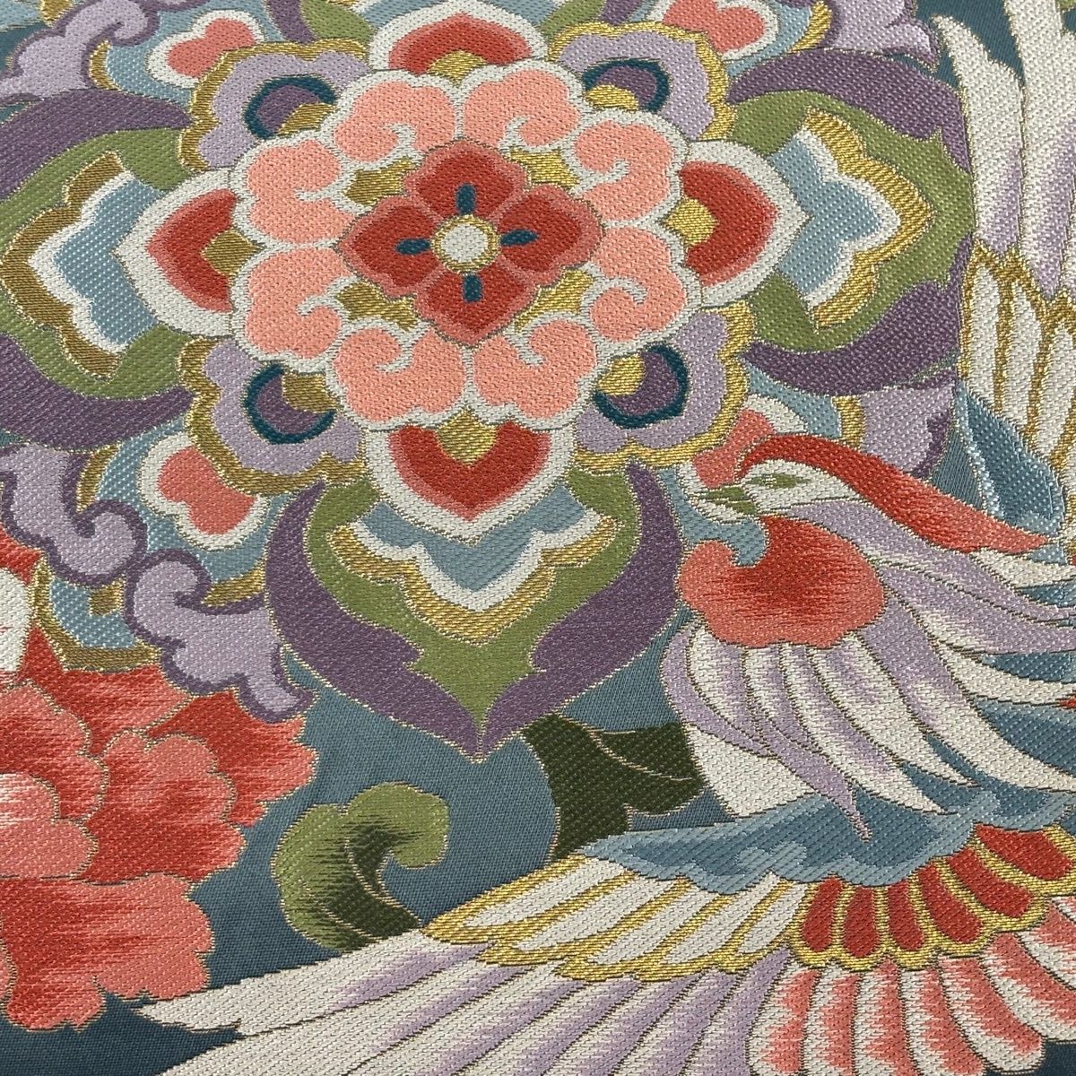 袋帯 名品 鳳凰 華文 金糸 箔 青緑 六通 正絹 【中古】 - メルカリ