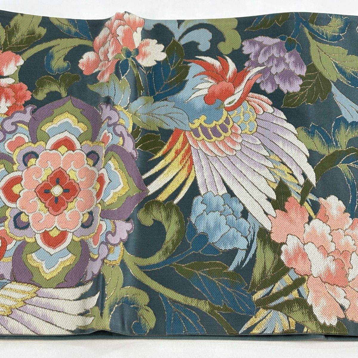 袋帯 名品 鳳凰 華文 金糸 箔 青緑 六通 正絹 【中古】 - メルカリ