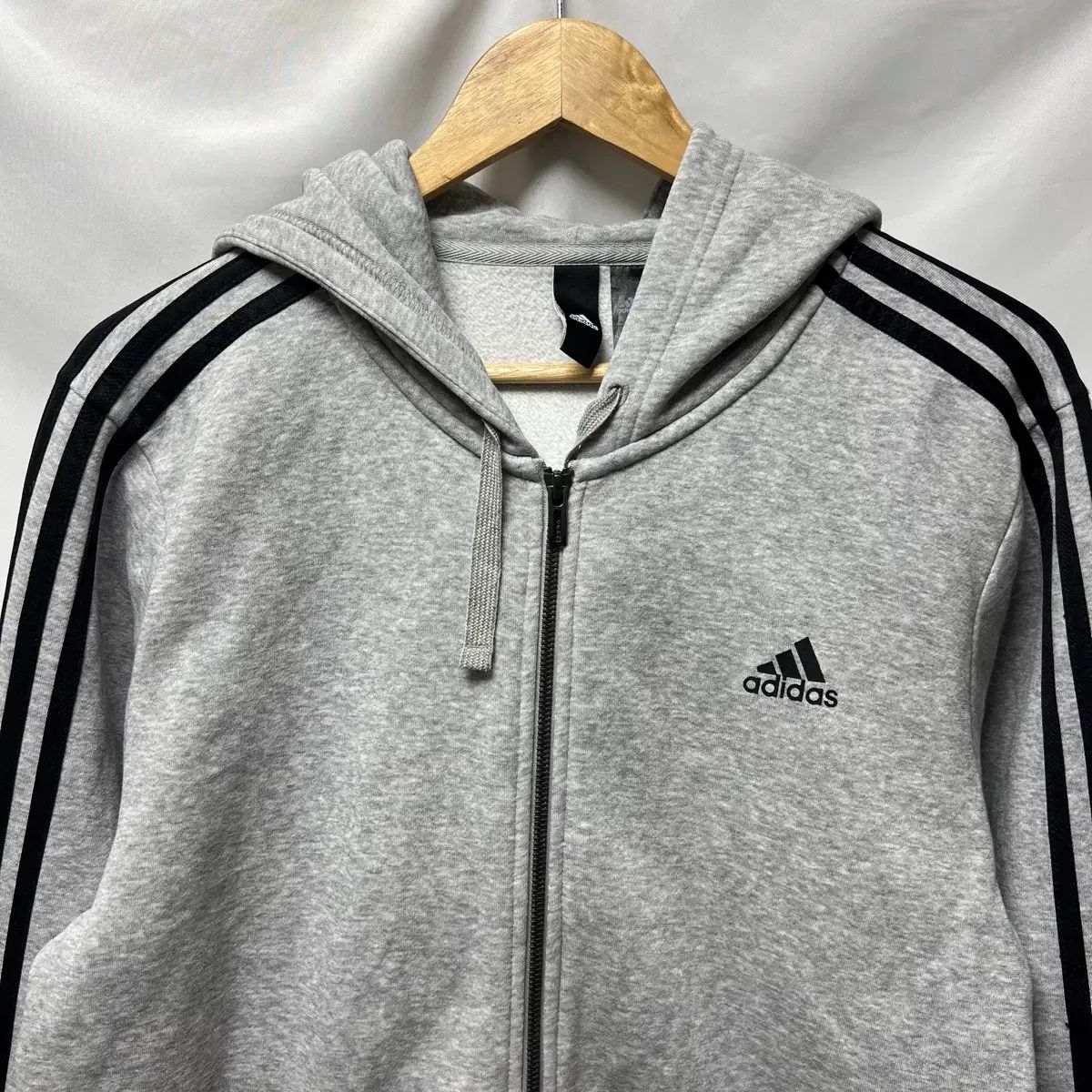 正規品 / 2XL adidas 3本線 グレー 회검 ジップアップトラックジャージ
