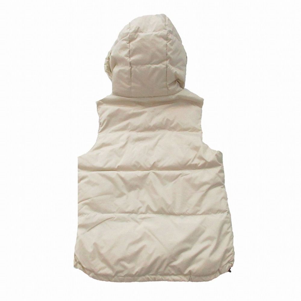 COACH コーチ フード付き ダウンベスト シグネチャー柄裏地 アイボリー