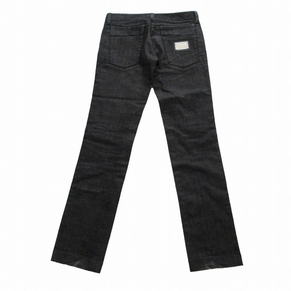 美品　ドルチェアンドガッバーナ　スキニーデニム　ジーンズ　ブランドロゴプレート DOLCE&GABBANA ドルチェアンドガッバーナ バックロゴプレート デニム