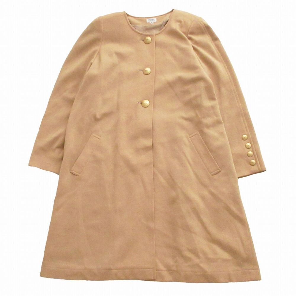 FOXEY フォクシー ヴィンテージ 金ボタン ノーカラー ロングコート