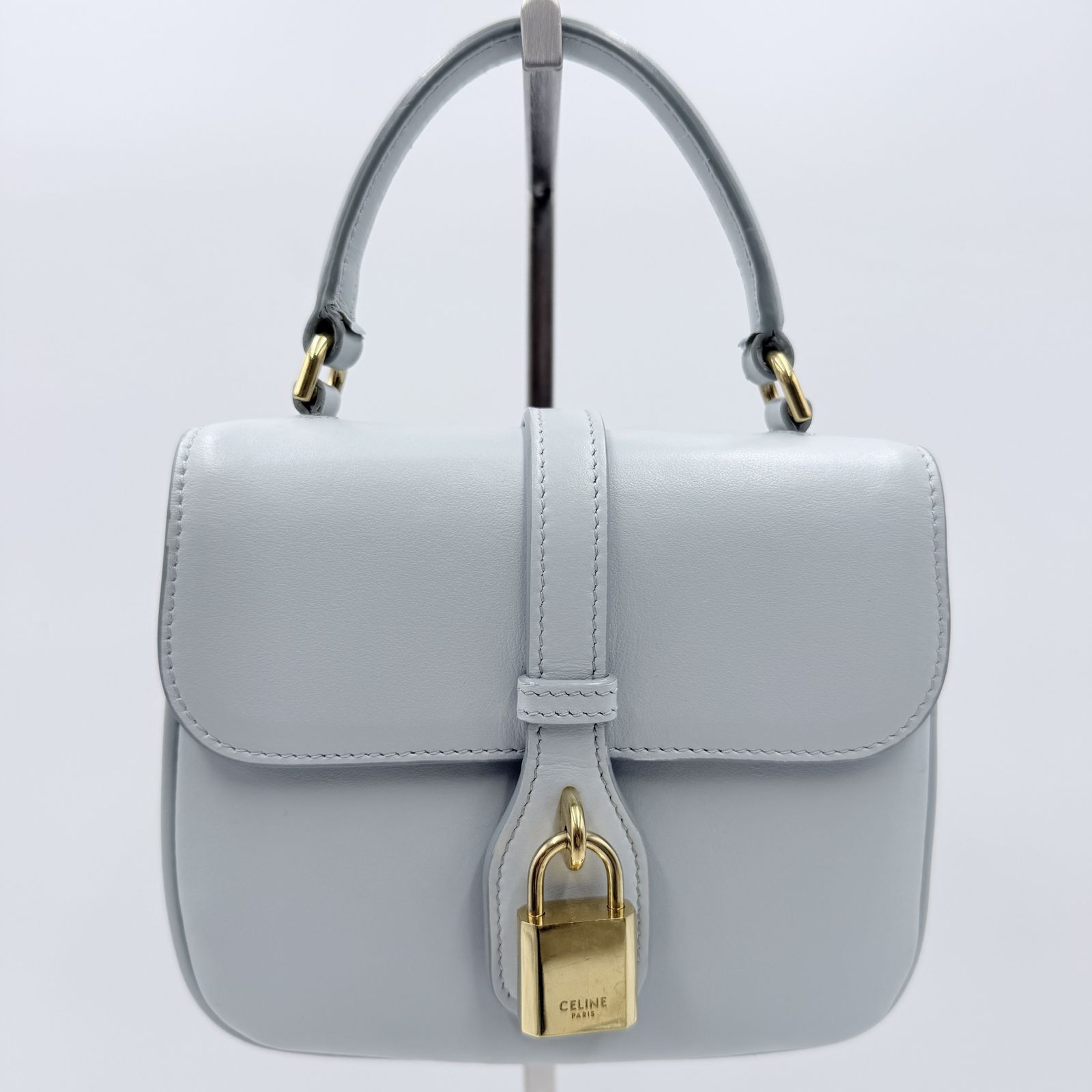 CELINE（セリーヌ）ミニ タブー ハンドバッグ レザー ライトブルー系