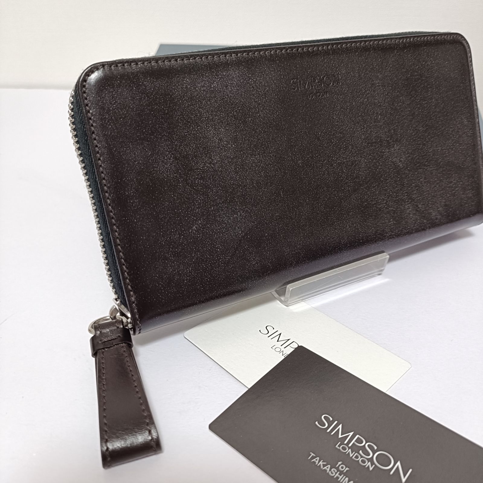 箱付未使用 SIMPSON LONDON シンプソン ロンドン ラウンドジップ 長