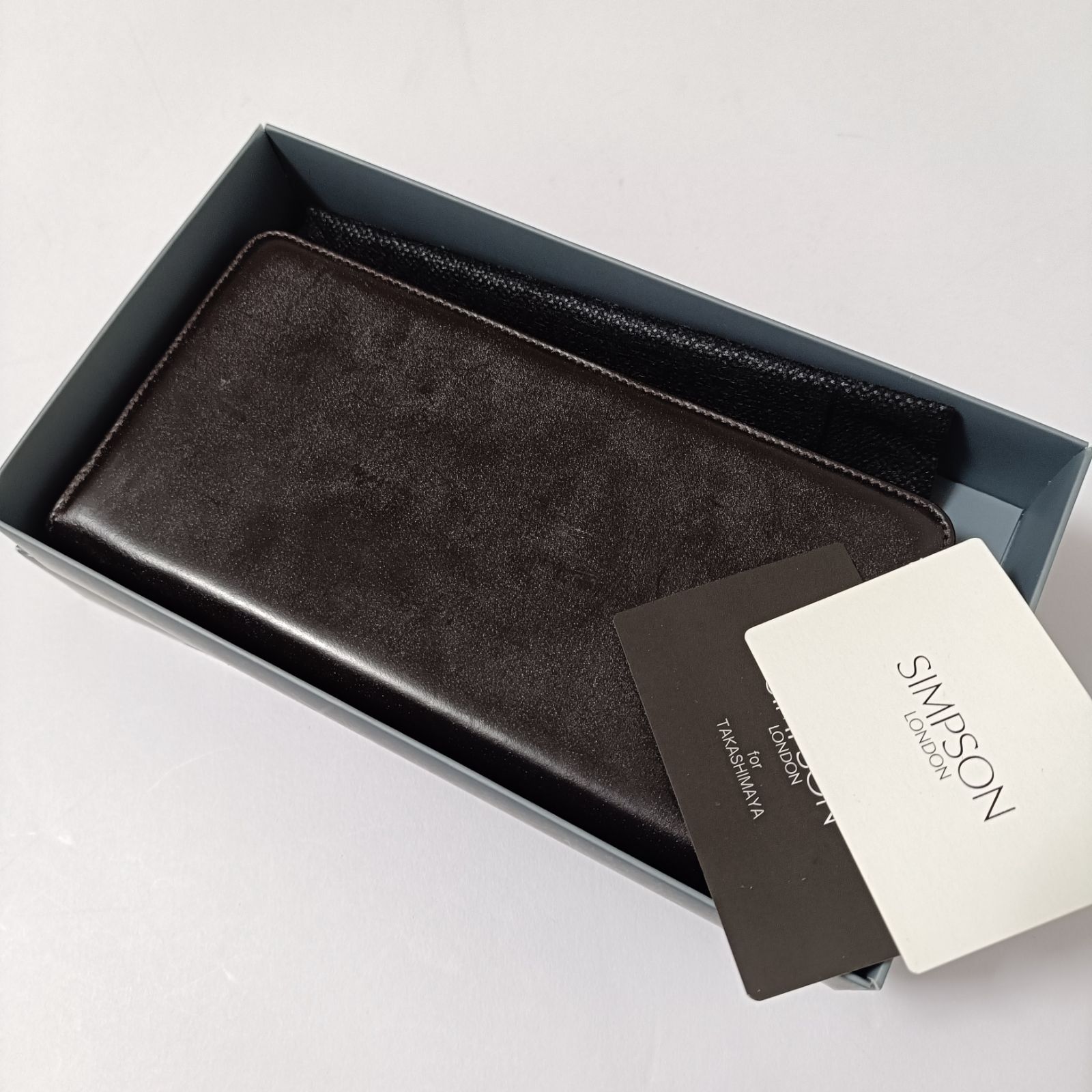 箱付未使用 SIMPSON LONDON シンプソン ロンドン ラウンドジップ 長