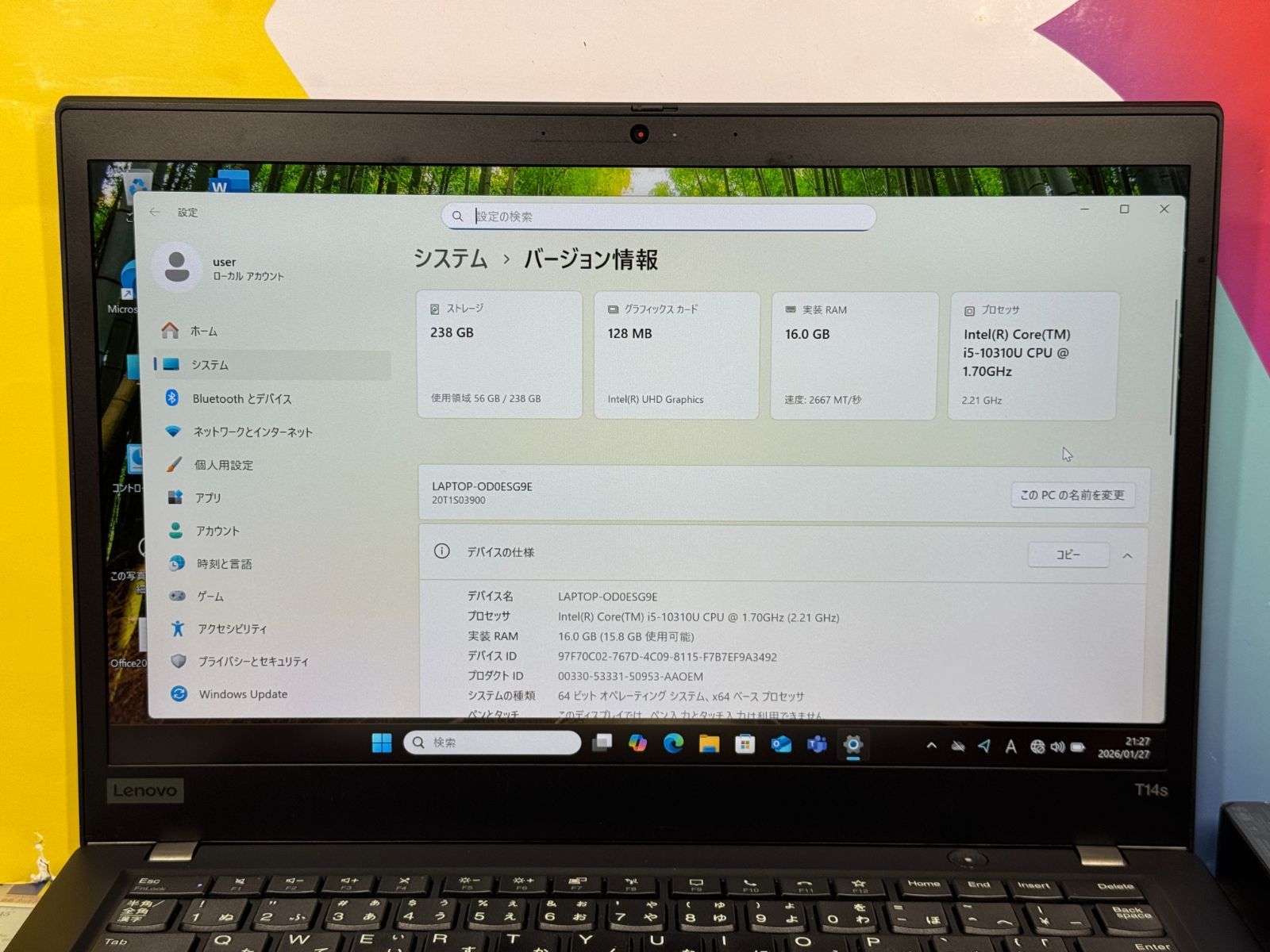 極美品 レノボ T14s 16GB 14型 ノートPC Office2024 - メルカリ