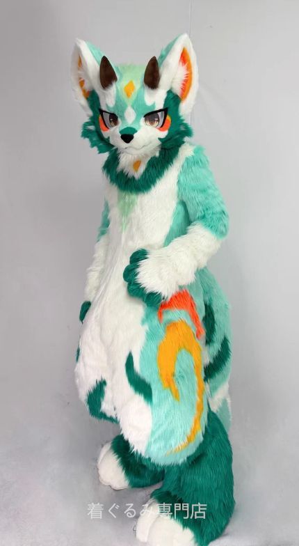 ドラゴン 着ぐるみ ケモノ体 スーツ セット 全頭ヘッド ファースーツ