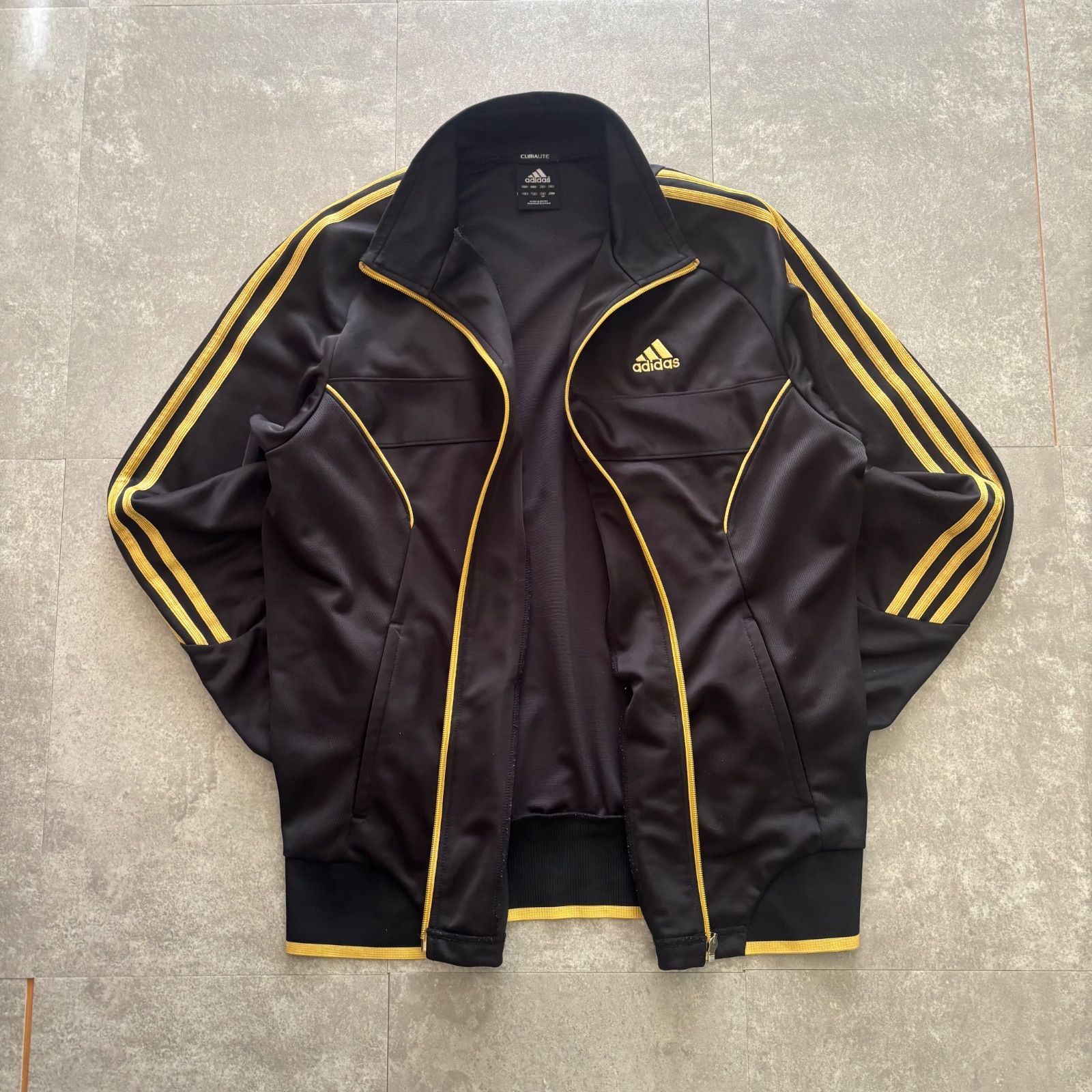 00s アディダス adidas トラックジャケット ジャージ ストライプ 金×黒