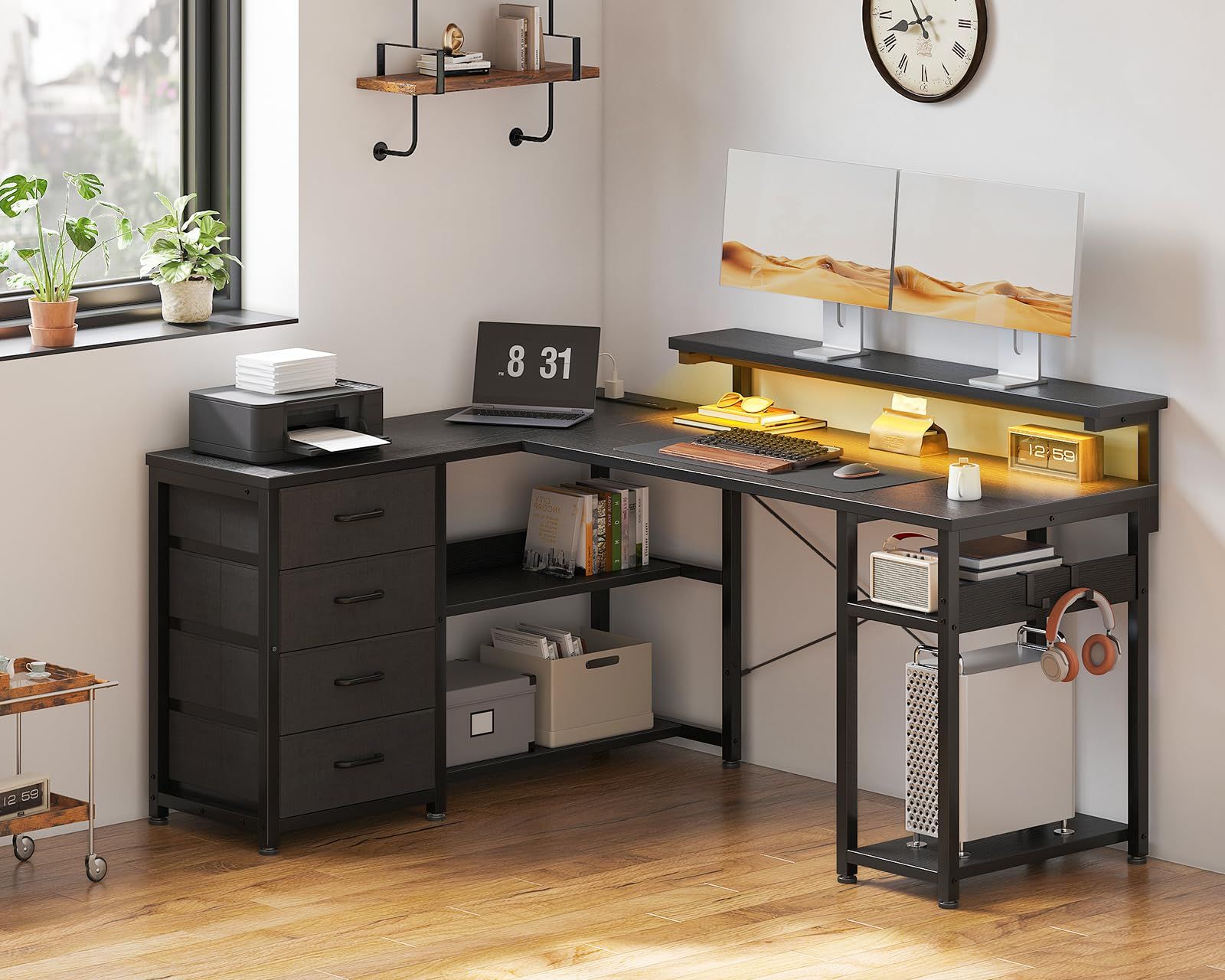 AODK ゲーミングデスク 引き出し4杯付き パソコンデスク 在宅勤務 簡単組立 Amazon | AODK ゲーミングデスク 引き出し4杯付き パソコンデスク