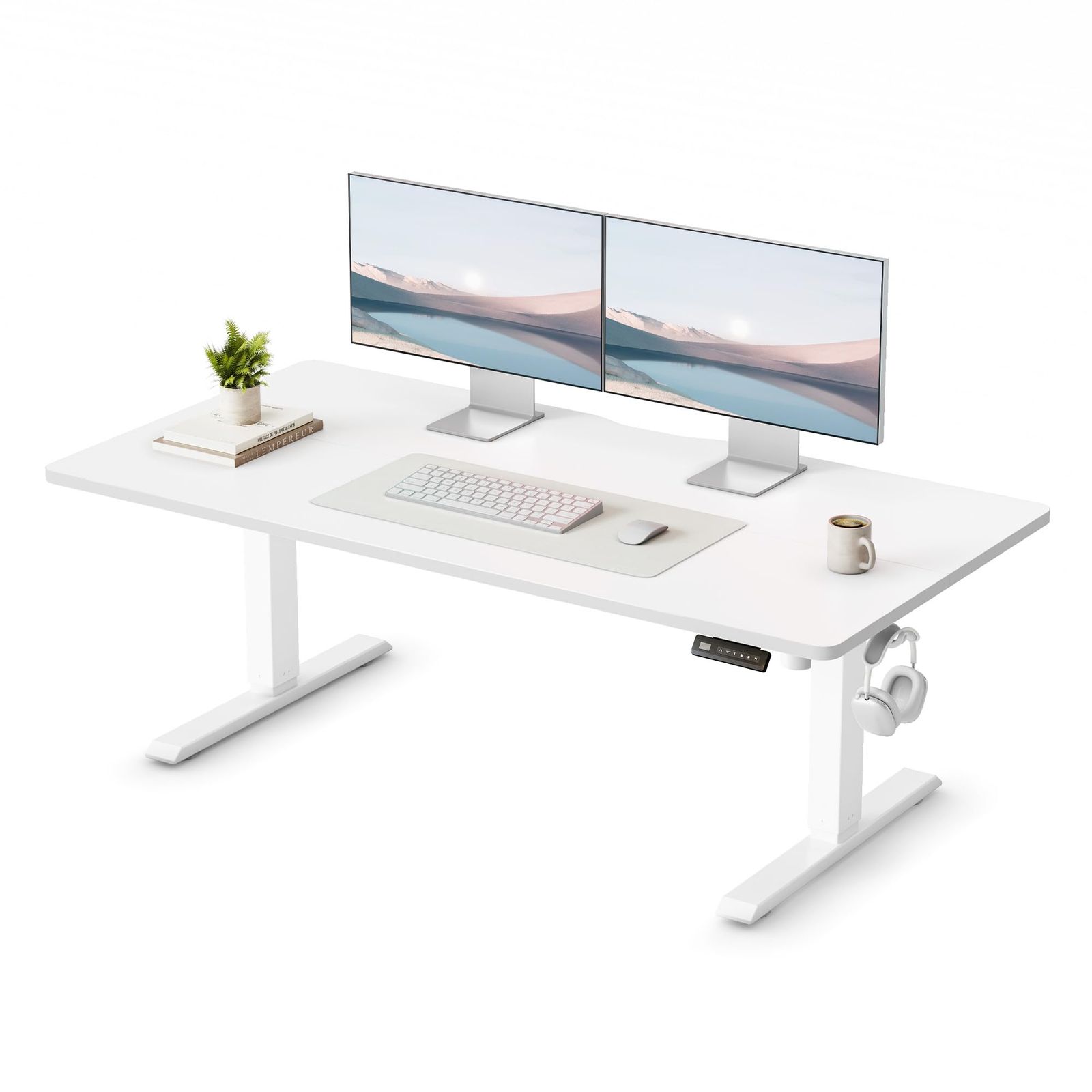 FEZIBO 電動昇降ローデスク ホワイト 高さ48-72cm FEZIBO 昇降デスク ローデスク 高さ48-72cm 幅120cm オフィスワーク