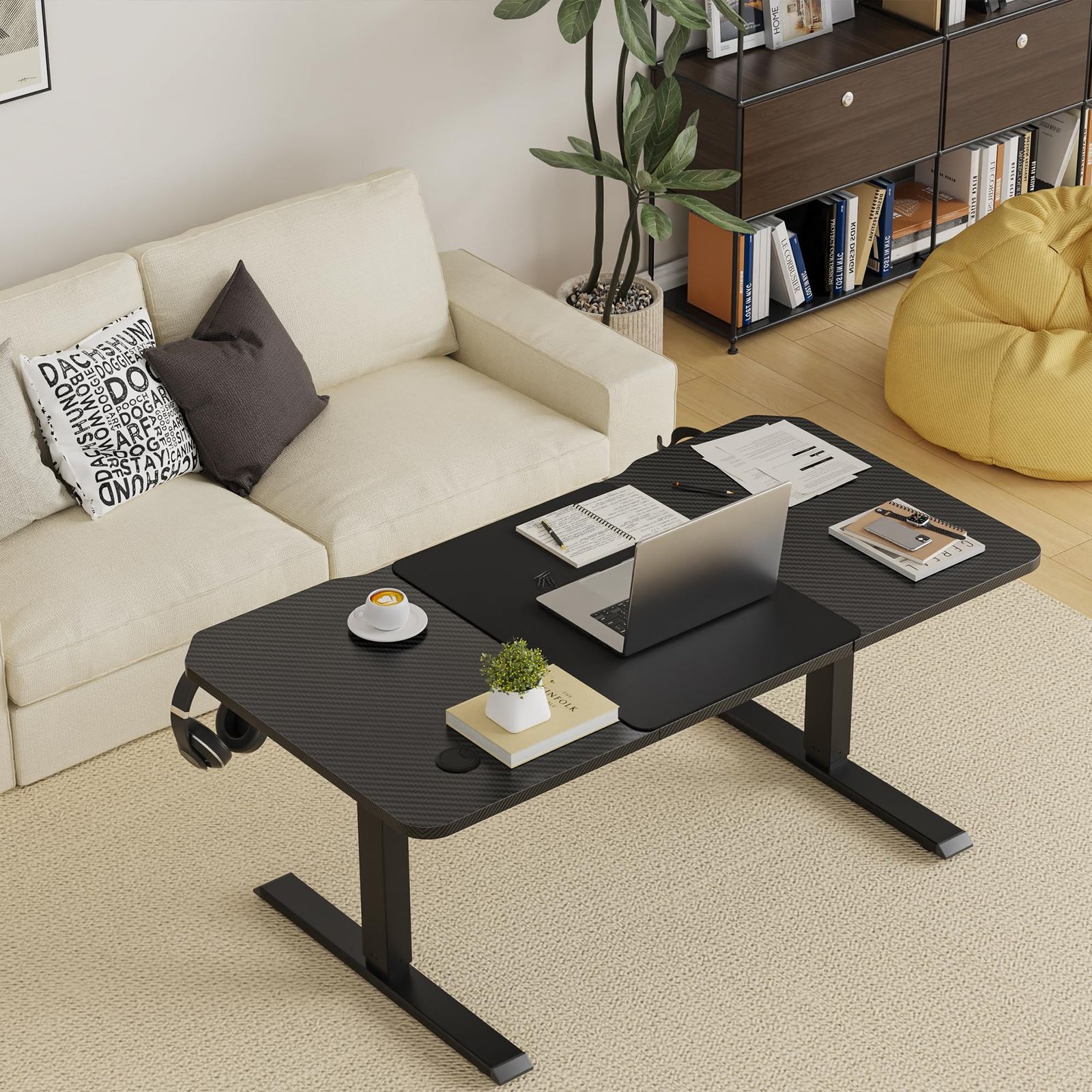 Alebert ゲーミングデスク 電動 昇降式 ロー昇降デスク 昇降範囲47