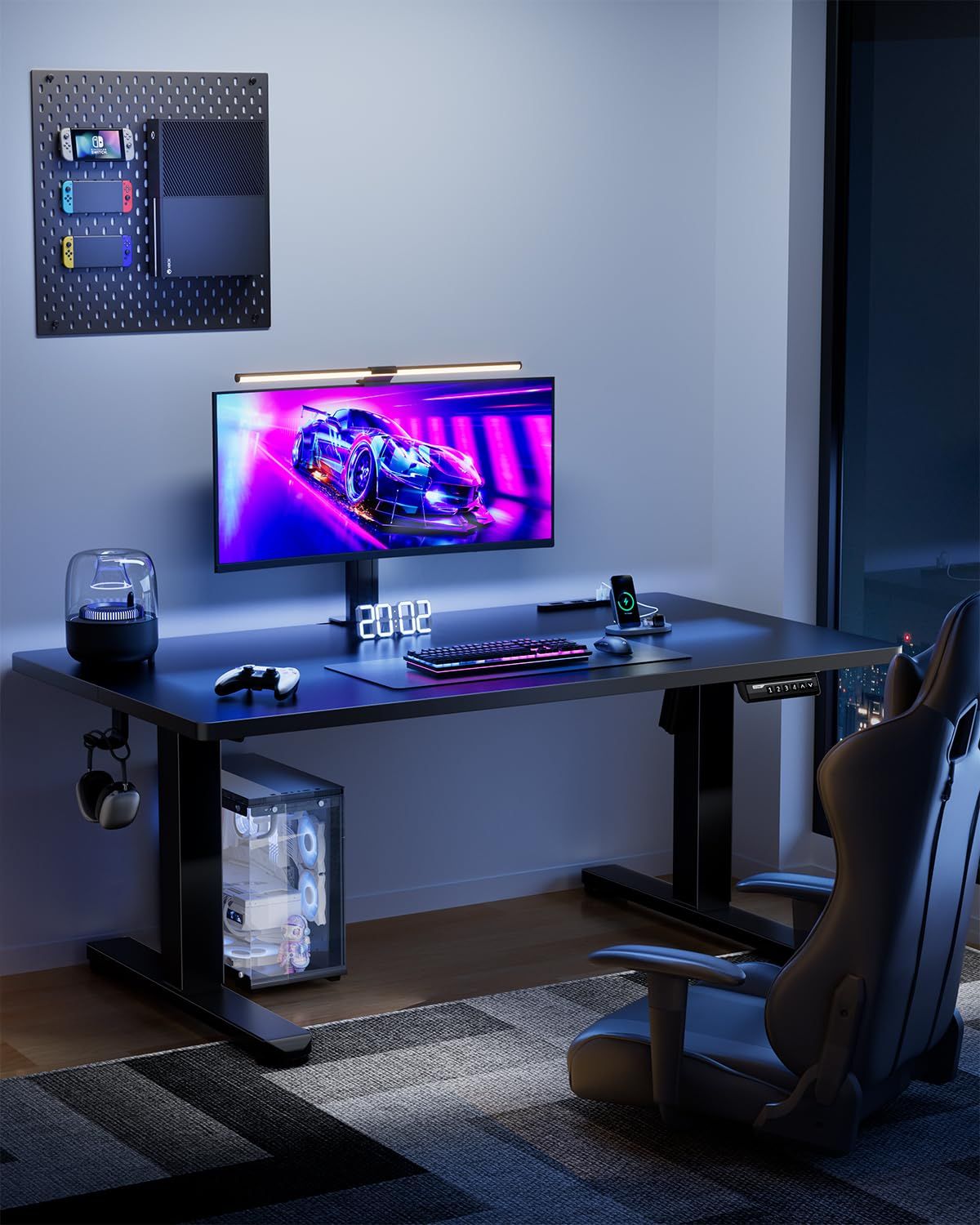 ErGear 電動昇降式デスク ロータイプ 高さ48-72cm コンセント&USB