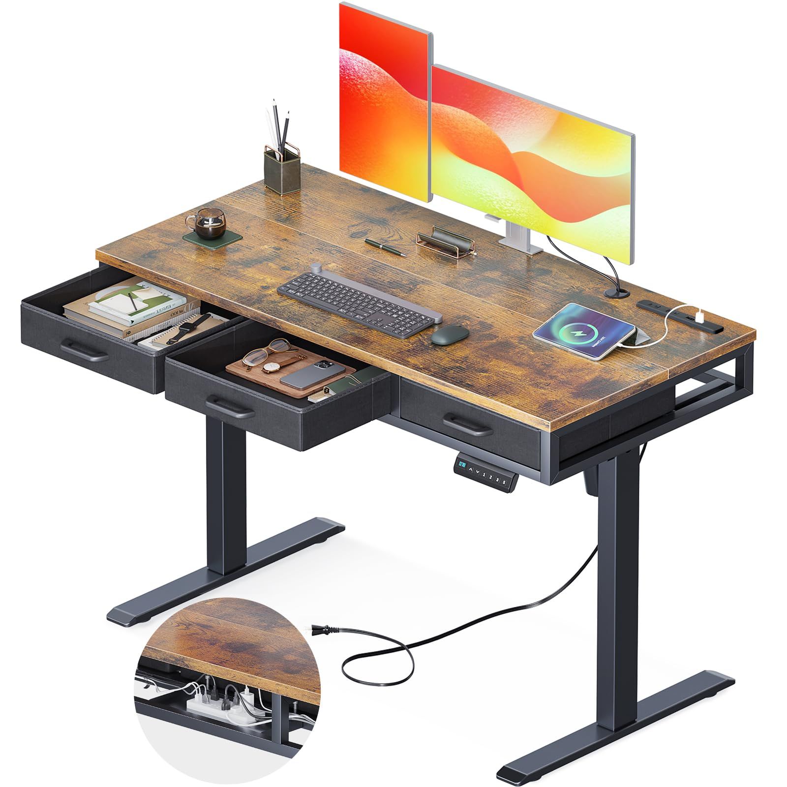 AODK 昇降デスク 電動 昇降式 幅120*54*78 昇降式 ゲーミングデスク