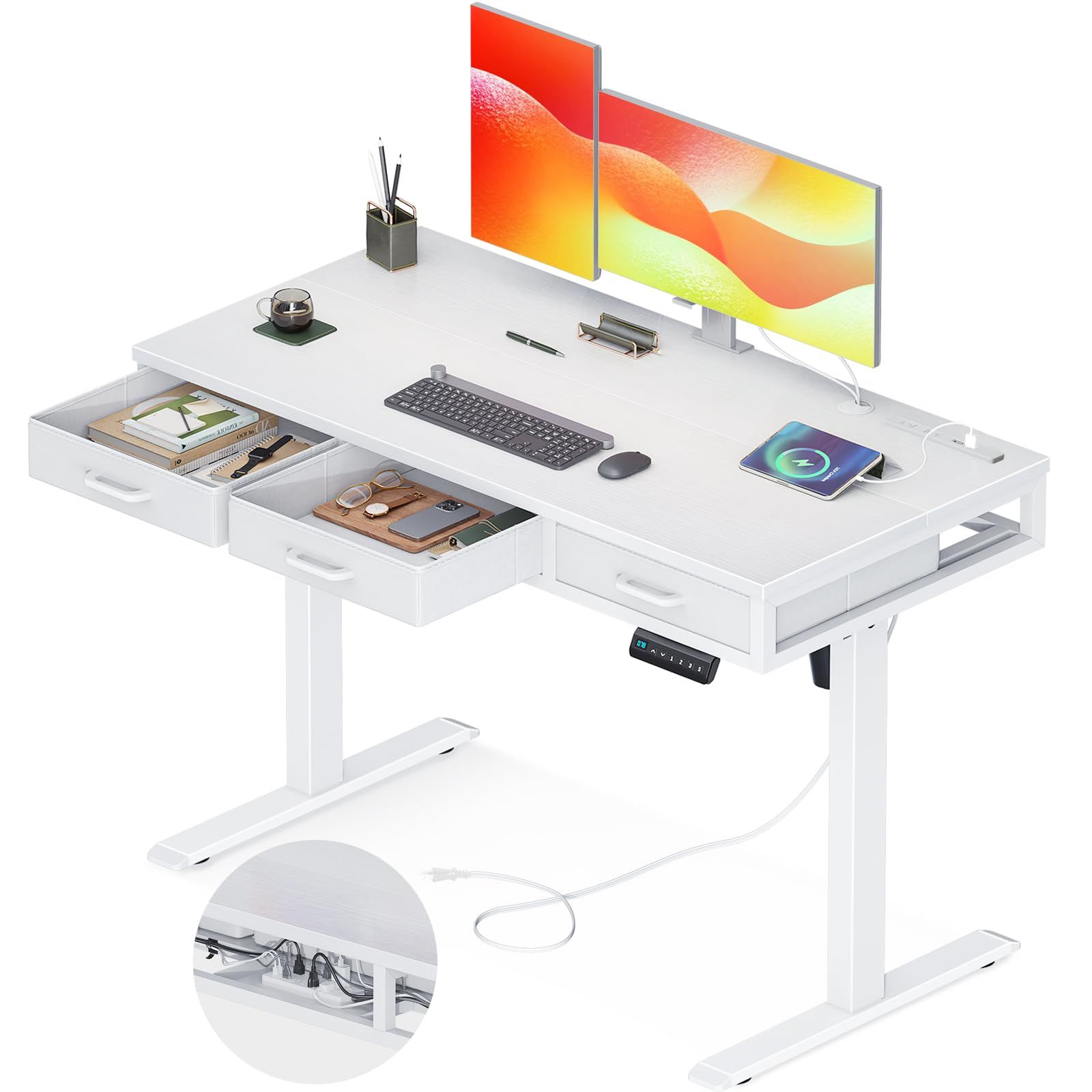 AODK 昇降デスク 電動 昇降式 幅120*54*78 昇降式 ゲーミングデスク