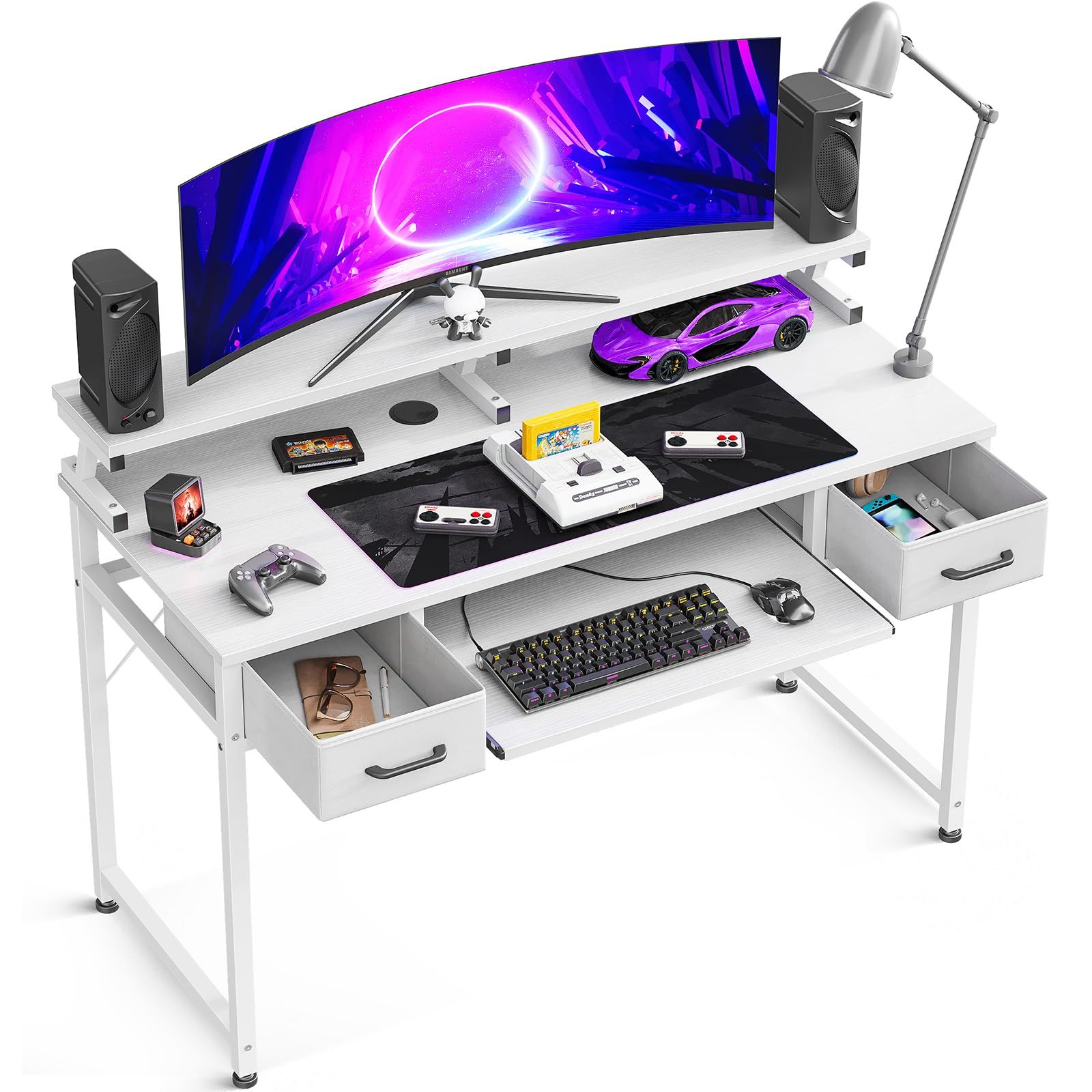 ODK パソコンデスク キーボードスライダー付き 幅120cm ゲーミング