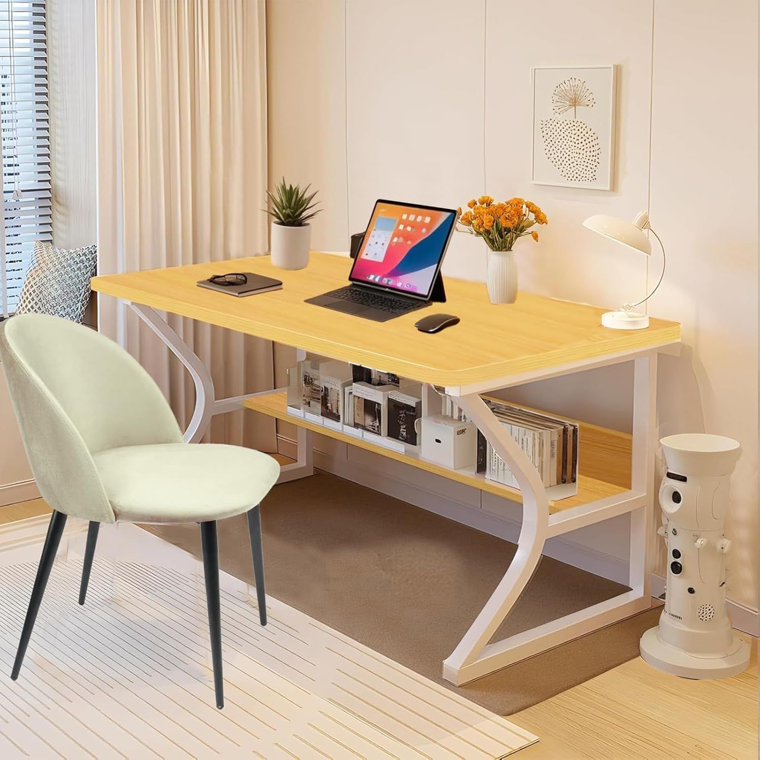 Aerlife パソコンデスク コンパクト 幅100cm ゲーミングデスク 木製 PC