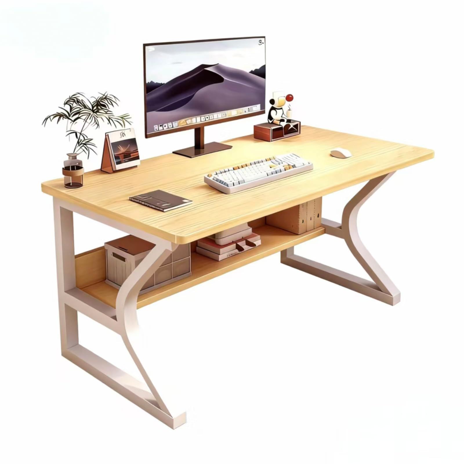 Aerlife パソコンデスク コンパクト 幅100cm ゲーミングデスク 木製 PC