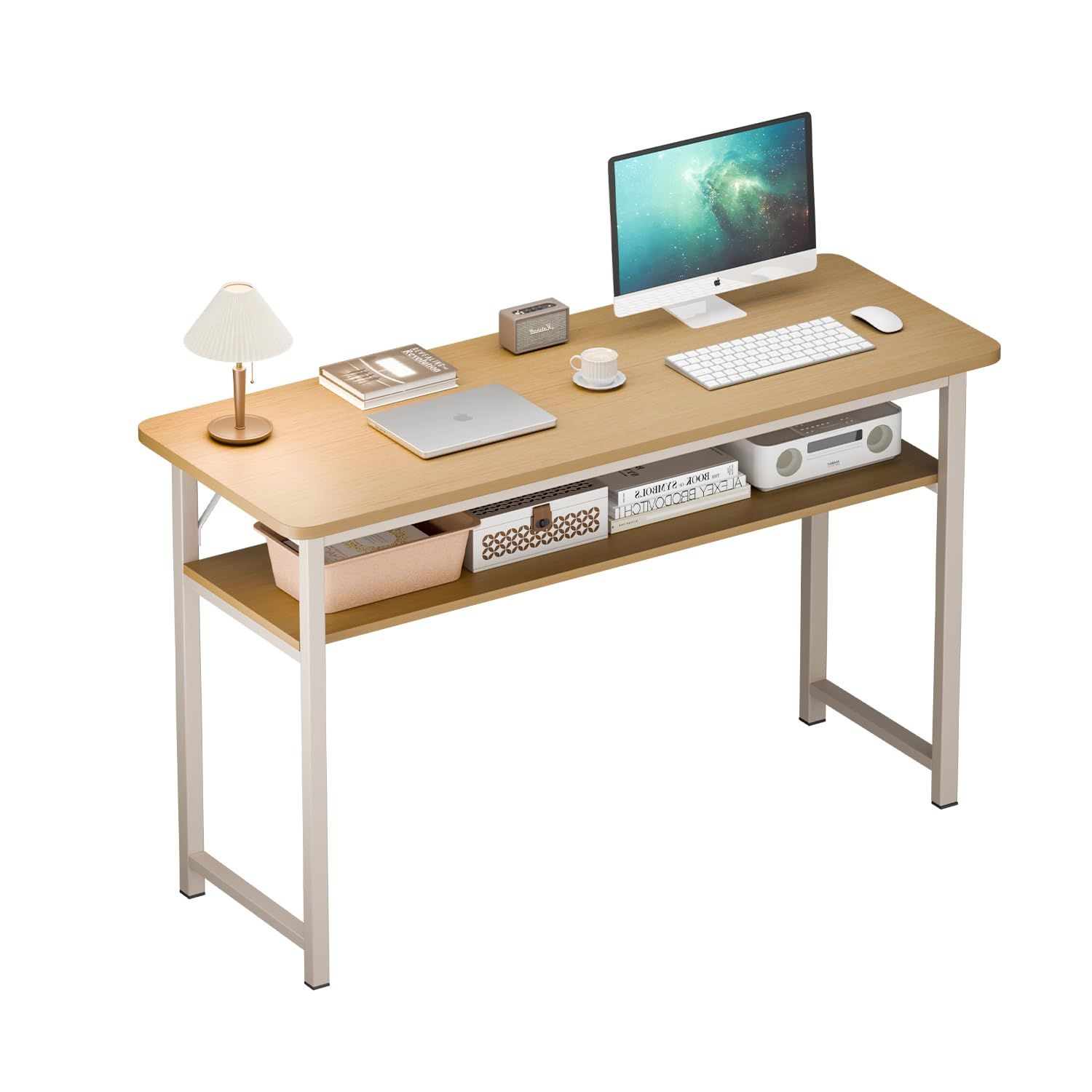 PQNLXLN【省スペース机】細長いテーブル 2段収納 幅40cm 狭い空間 狭小