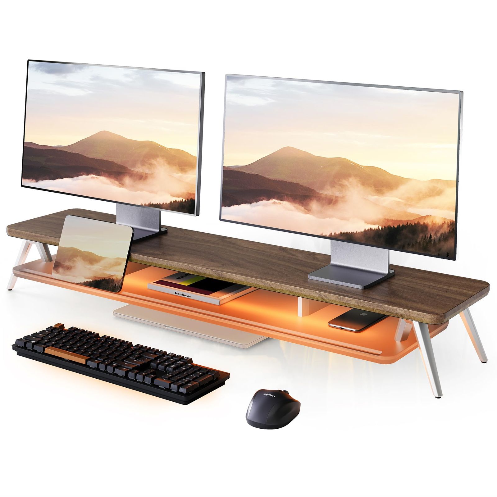 Fenge モニター台 卓上 パソコン台 デスクシェルフ pc台 机上台 幅