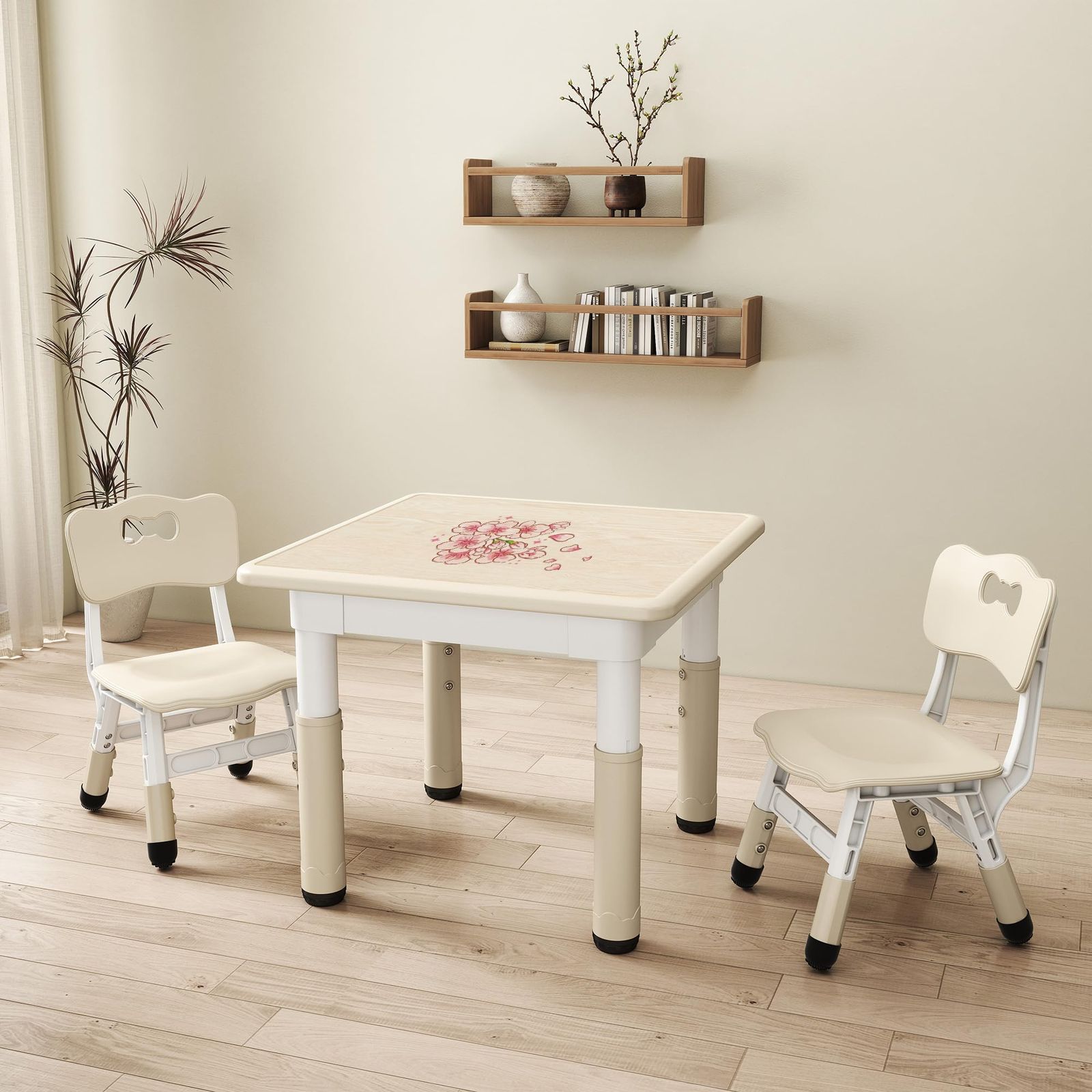 キッズデスクセット　幼稚園児　机　椅子　オーダー GITAWUSA キッズデスクと2つチェア3点セット 高さ調節可能