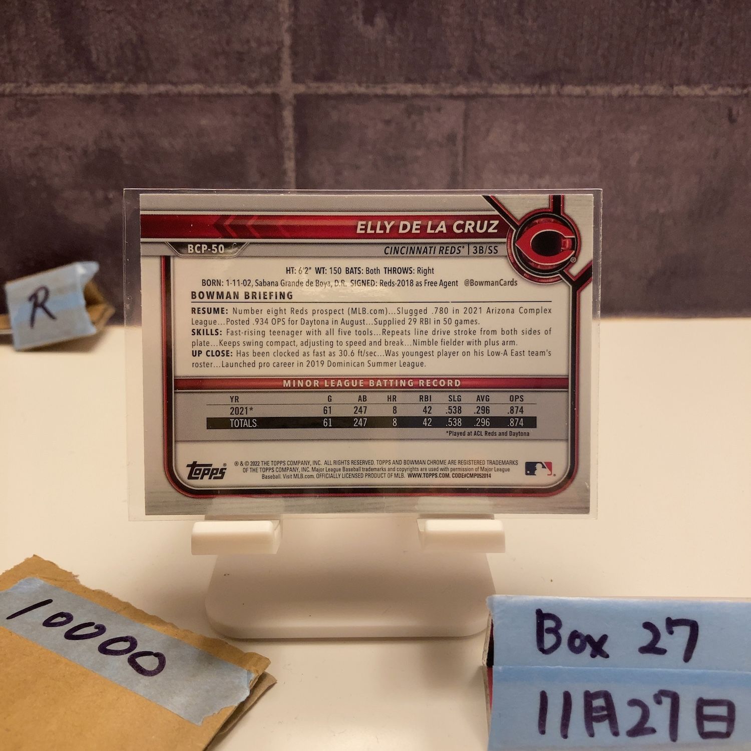 2025 Topps Bowman Chrome Elly De La Cruz Cincinnati Reds Mojo Refractor カード
