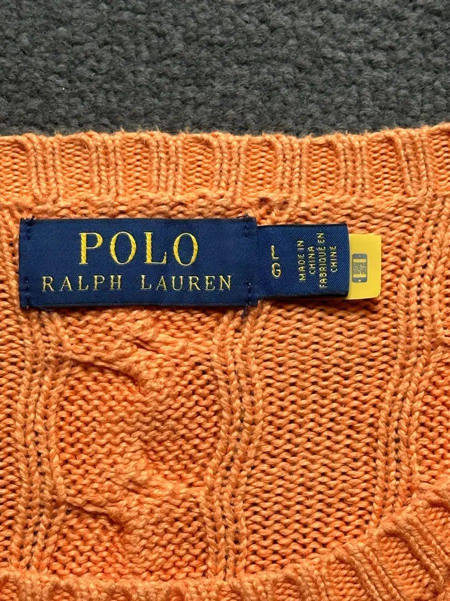 ポロ ラルフローレン オレンジ ケーブル ニット L - メルカリ