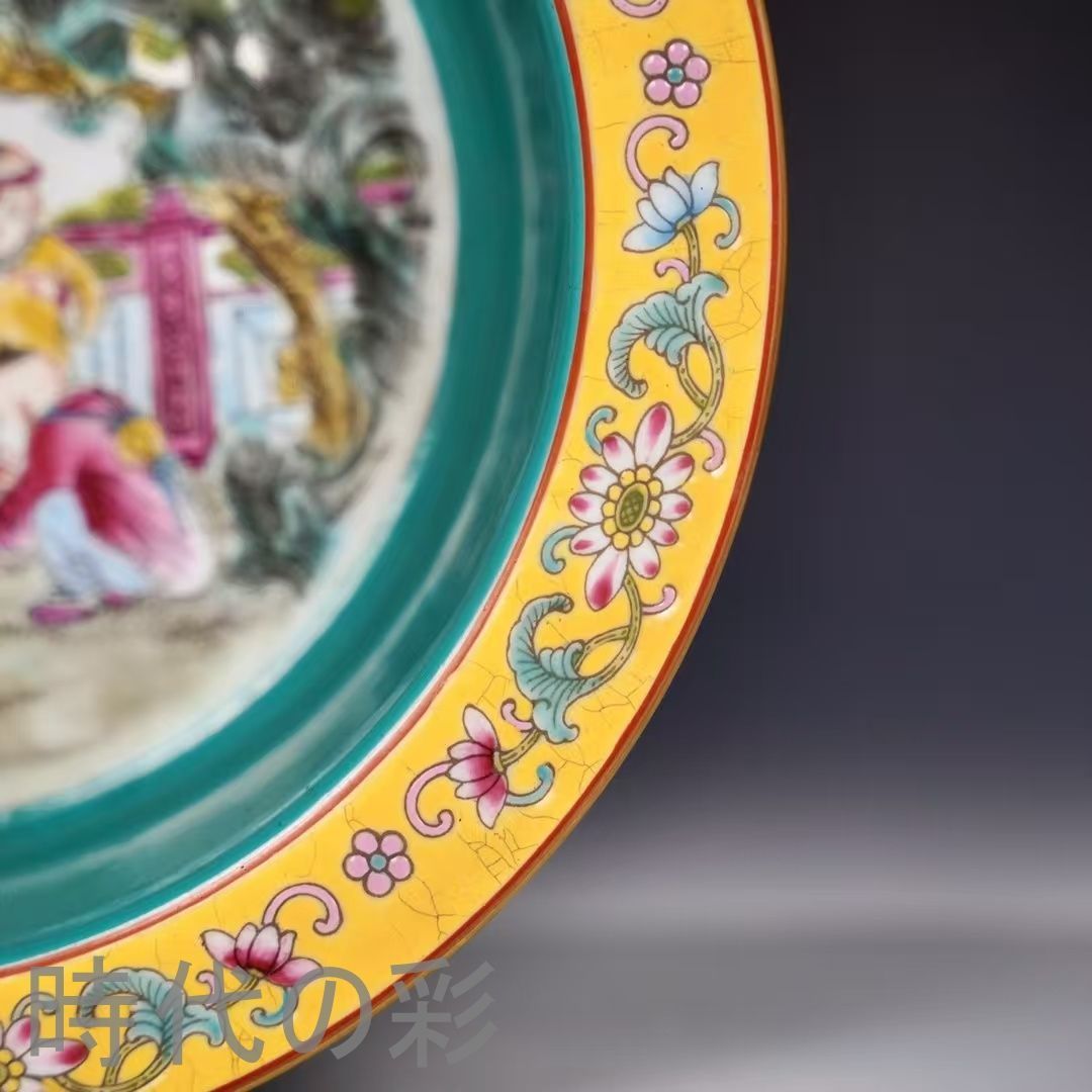 清乾隆年製款 七宝彩 嬰戯図 折沿水洗』中国古美術 唐物 骨董品 工芸