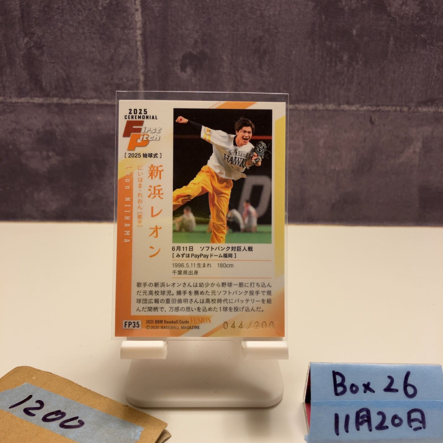 25シリ 新浜レオン 始球式 直筆サイン BBM Fusion BBM FUSION 2025