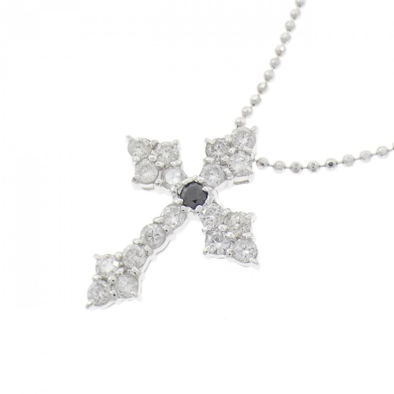 K18WG クロス ダイヤモンド ネックレス 0.50CT - メルカリ