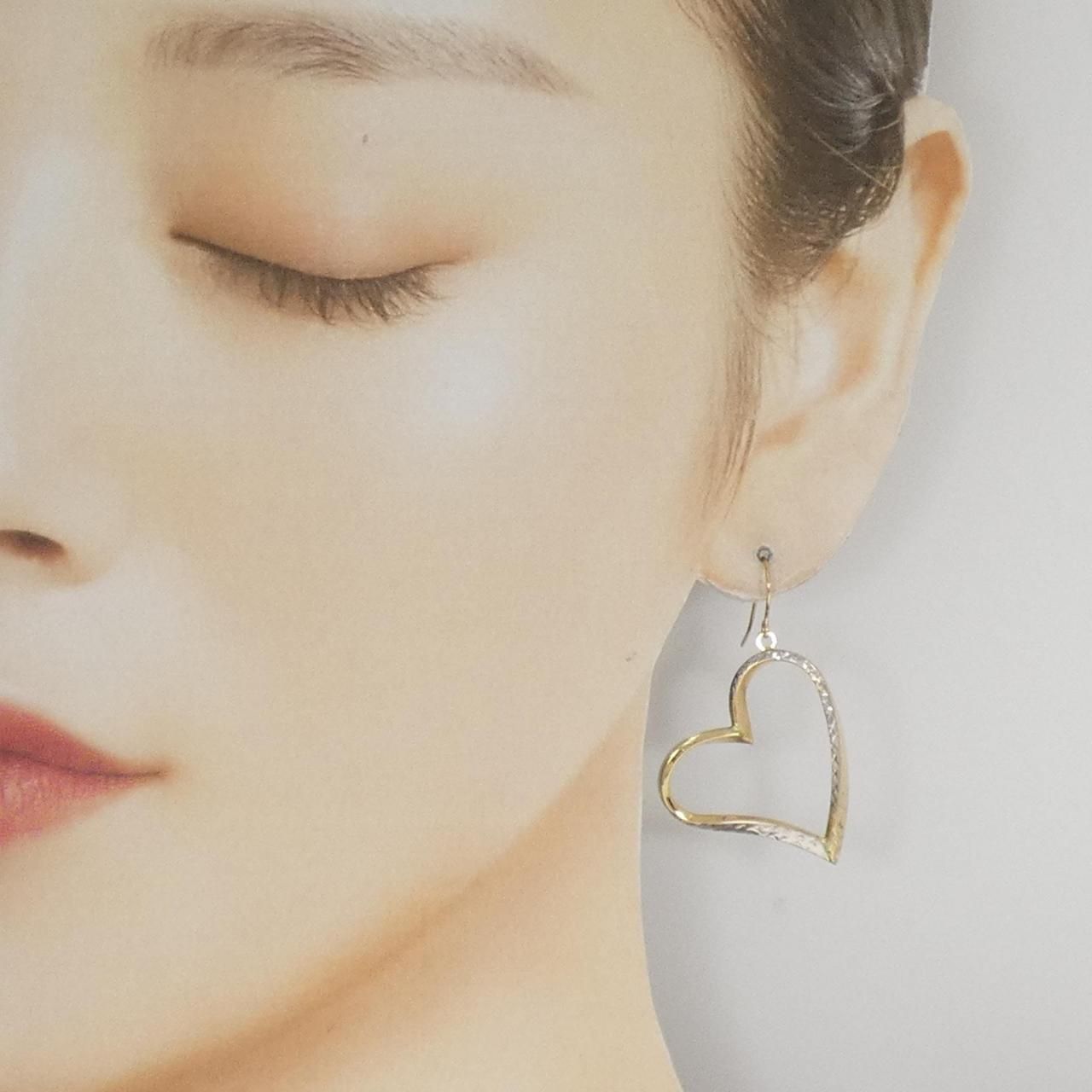 K14YG/K14WG ハート ピアス - メルカリ