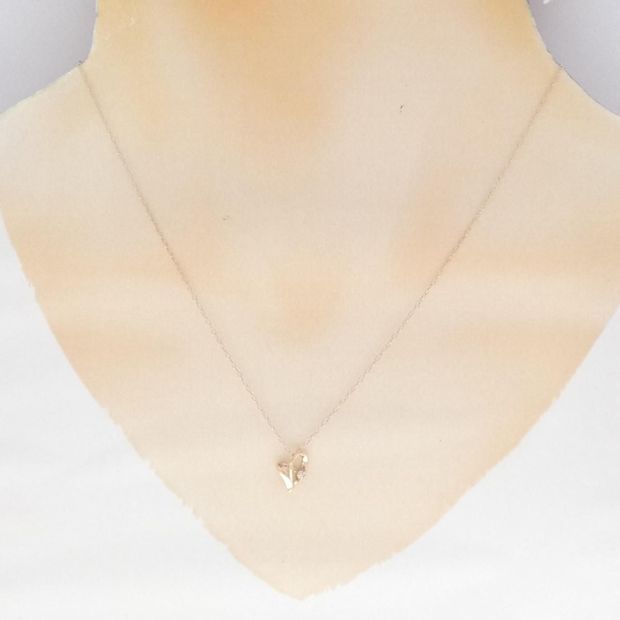 K10PG ハート ダイヤモンド ネックレス 0.01CT - メルカリ