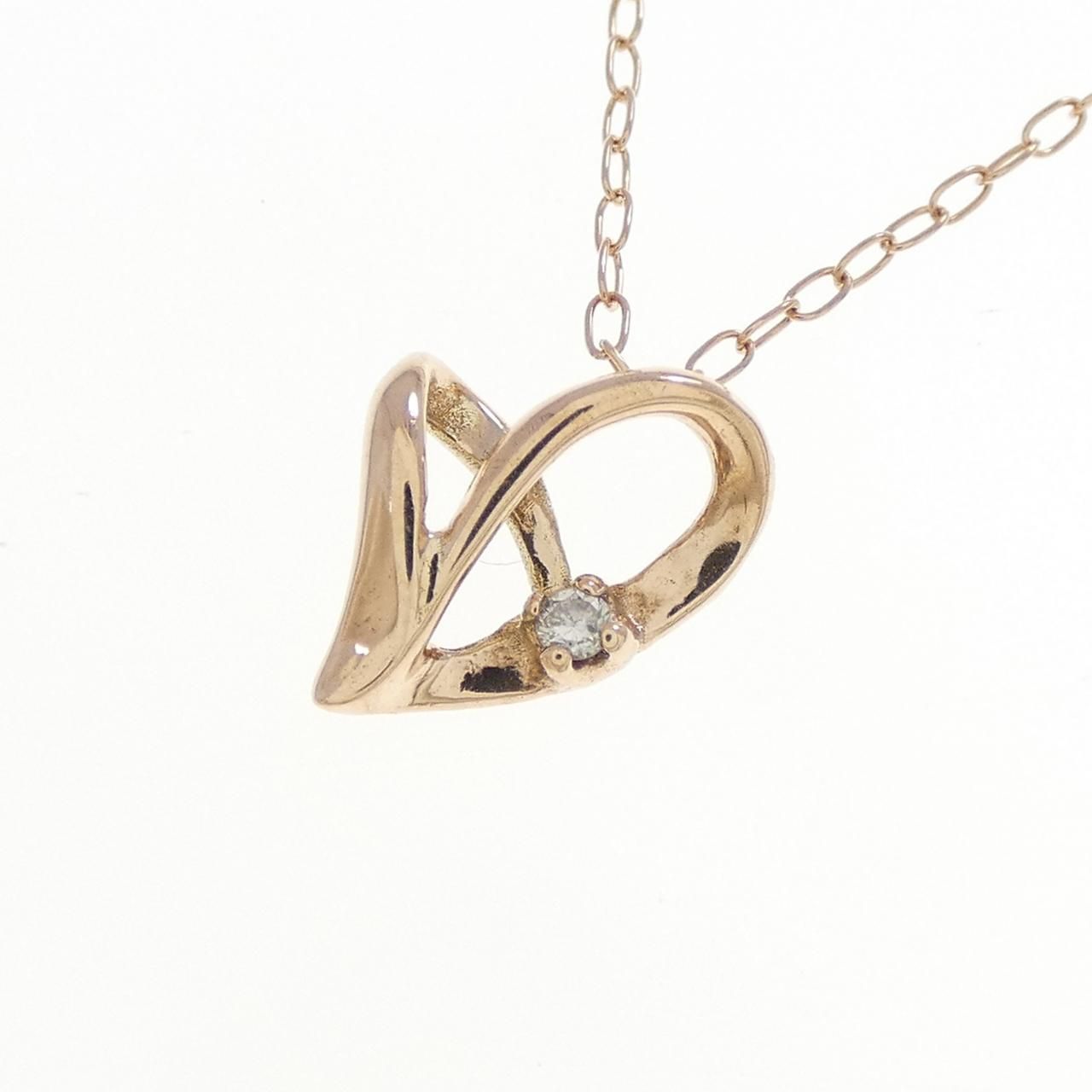 K10PG ハート ダイヤモンド ネックレス 0.01CT - メルカリ