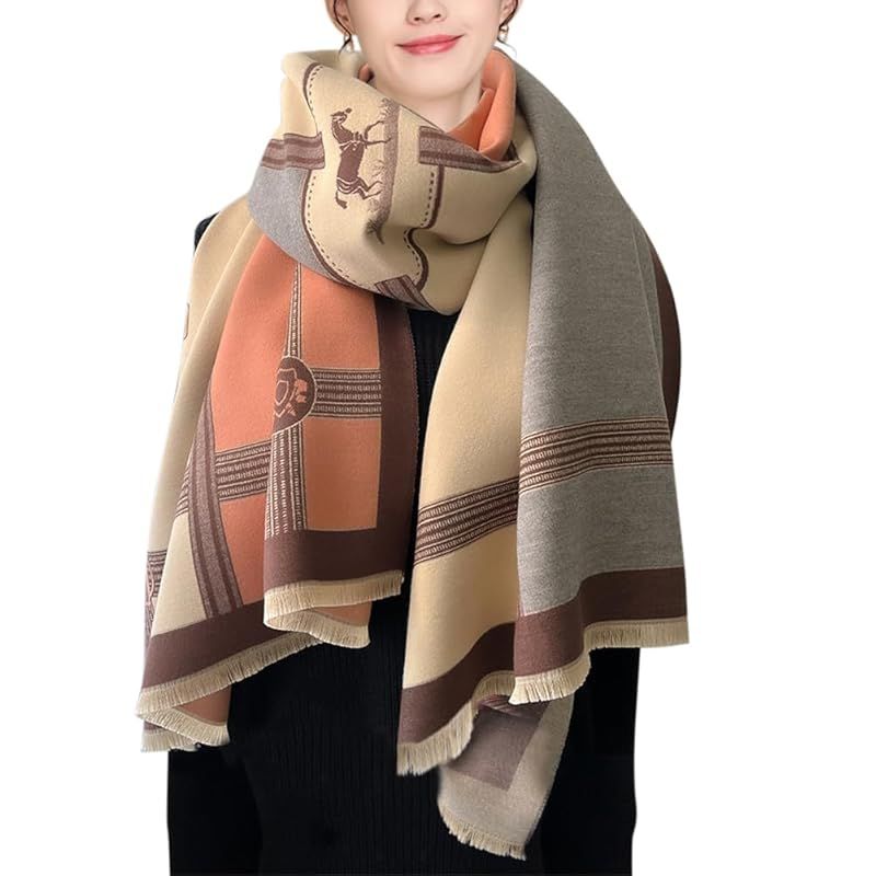 Euyqs] レディース ビンテージ ストール 大判 厚手 マフラー スカーフ